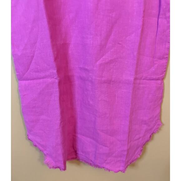 Revolve Krisa Pink Linen Frayed Hem Mini Dress - Size Small NWT - Picture 2 of 6